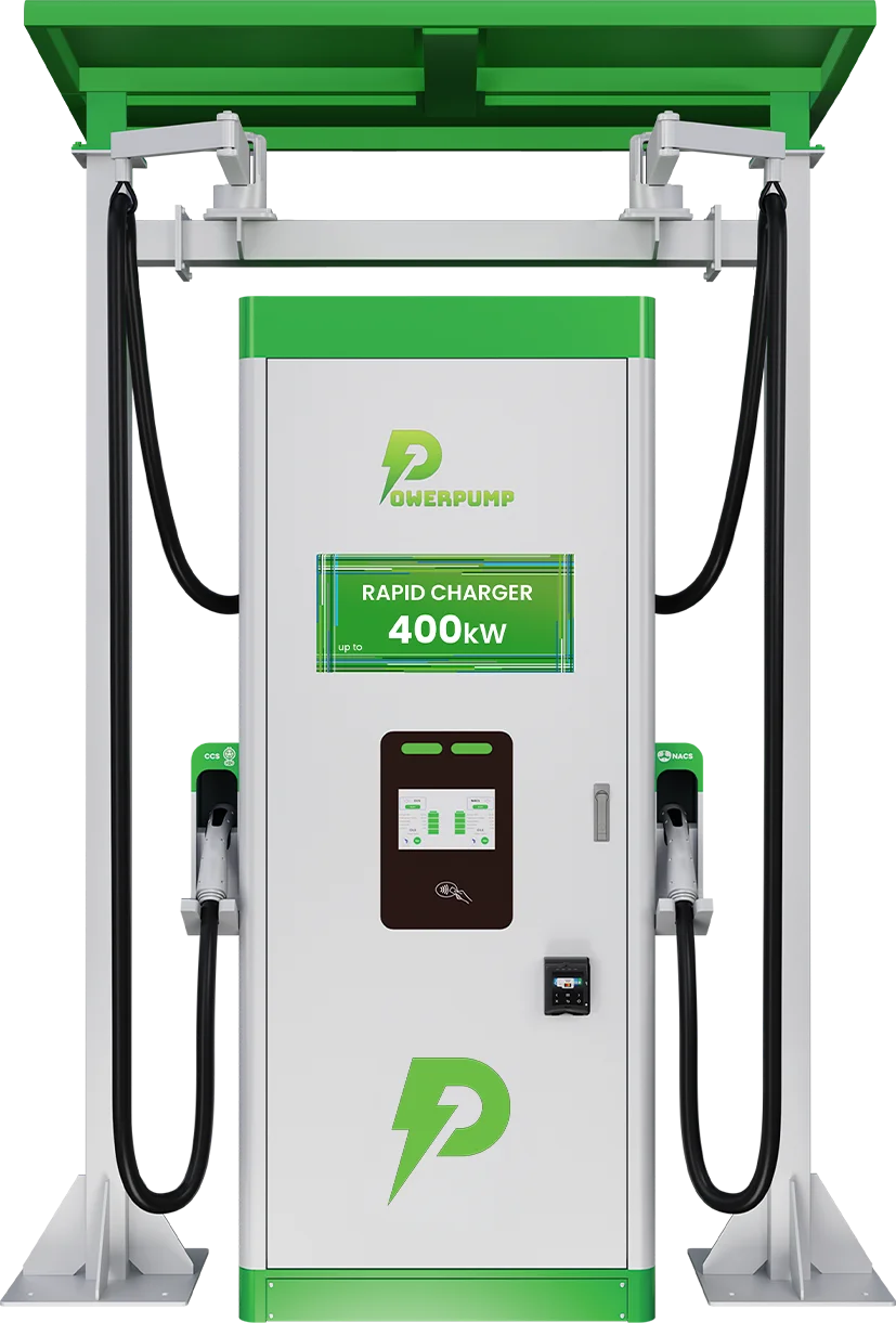 Liquid-cooled DC fast charging station with cable management canopy