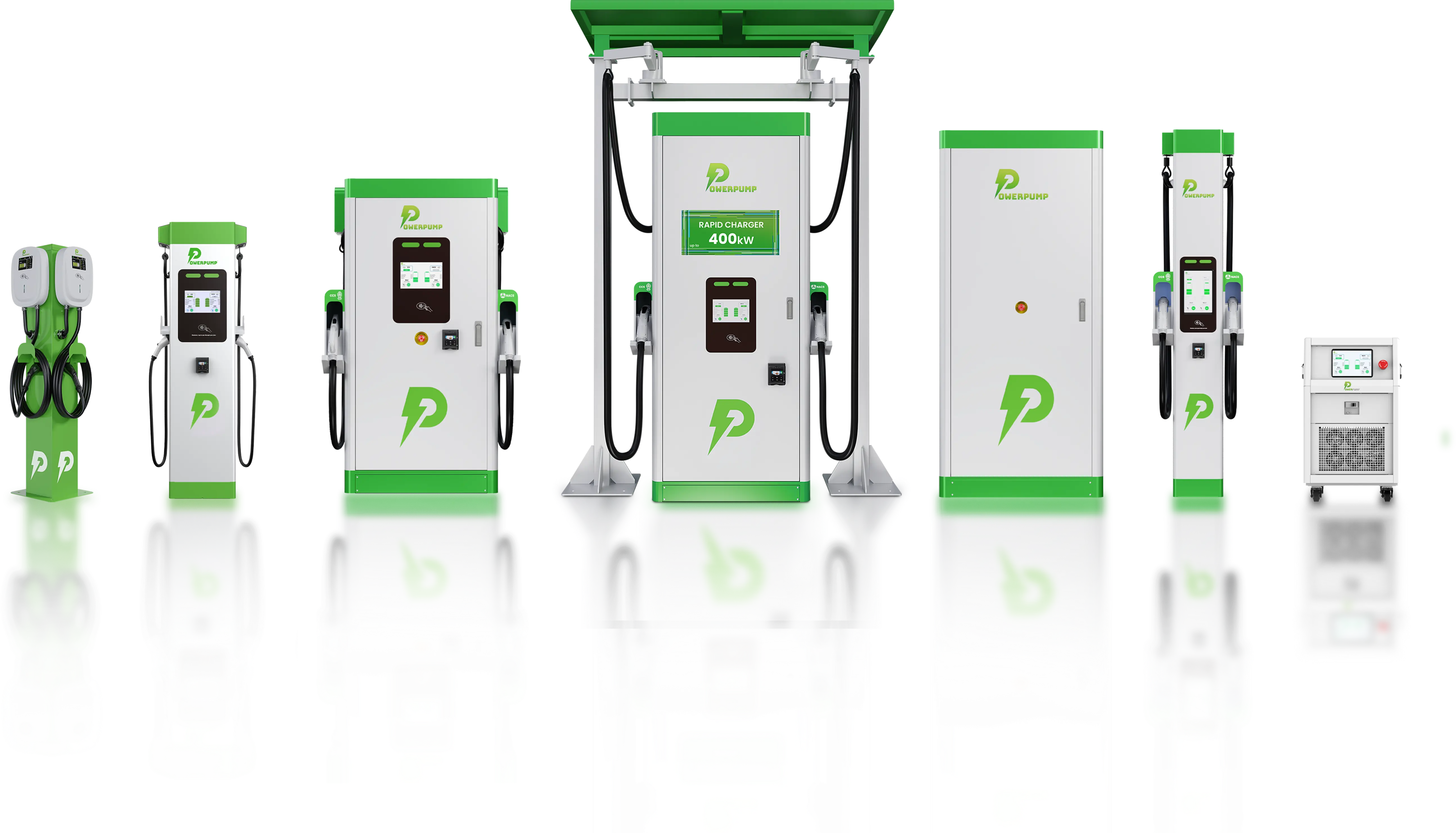 PowerPump Level 2 and DC fast charging station lineup