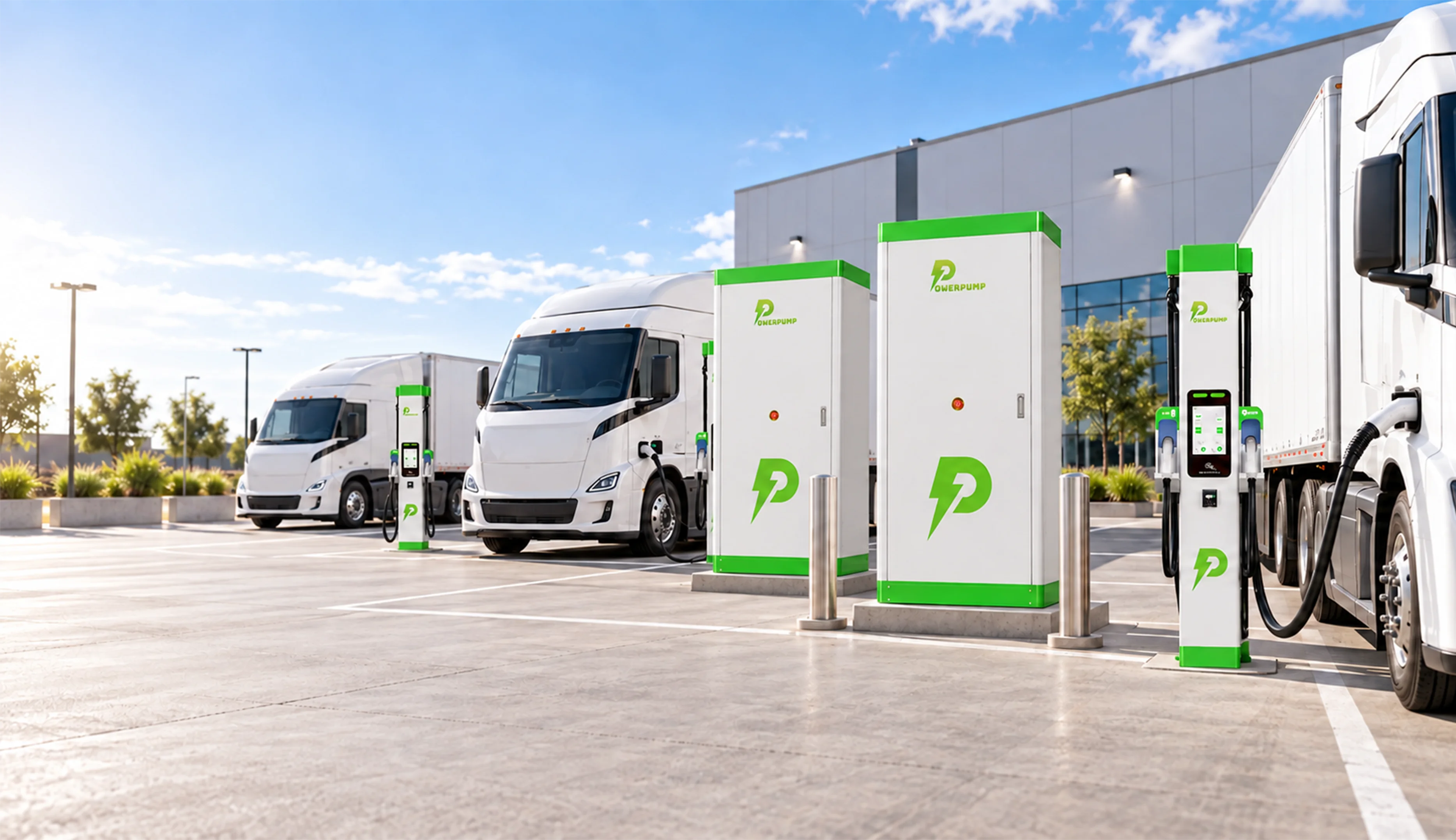 Megawatt charging system for electric trucks and commercial fleets