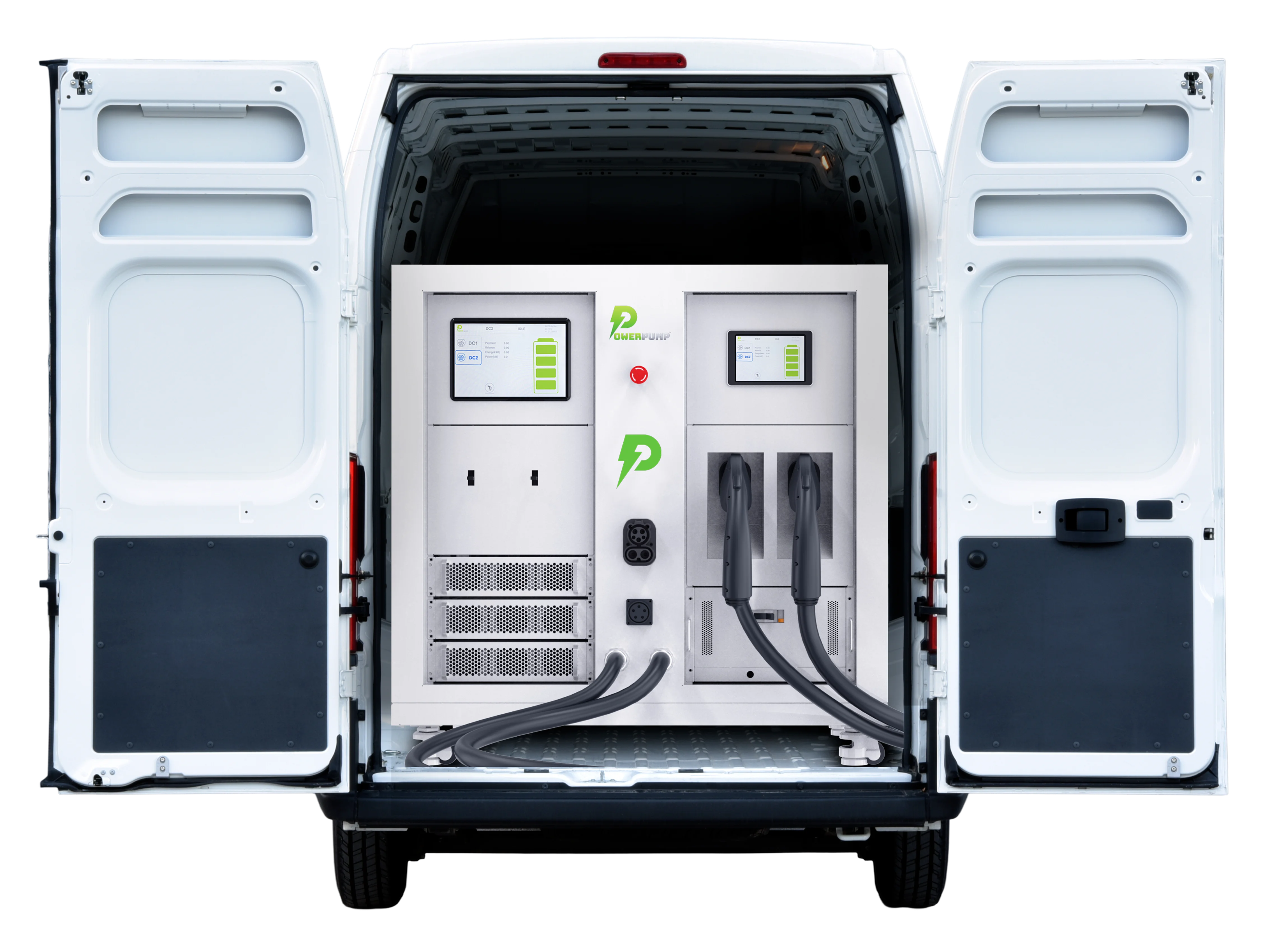 PowerPump mobile EV charging station installed in a roadside service vehicle